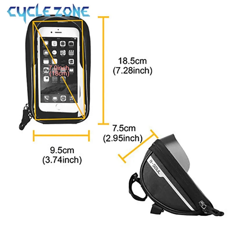 Mountain Bicycle Bag Touch Screen Cycling Handlebar Phone Holder Bag Bike Bags Bicycle Phone Storage Bags Cycling Accessories
