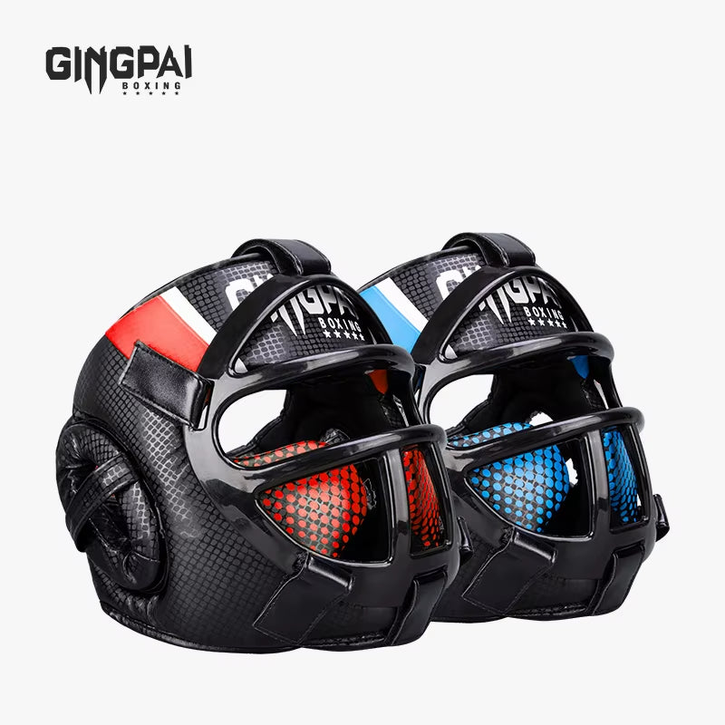 Muay Thai Martial Taekwondo W/Mask Kids/Adults Headgear Muay Sparring Equipment Protector New Training Head Arts Boxing Helmet