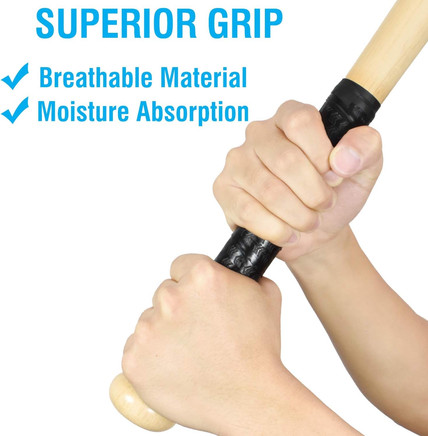 Tacky Bat Grip Tape – 1.2Mm Thick Bat Grip Tape to Wrap Baseball and Softball Bats – Finished Tape Included