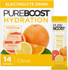 Sugar-Free Electrolyte Hydration Packets, Citrus 14Ct | Zero Calories, Fast Hydration Drink Mix with 1,000Mg Sodium, Potassium & Magnesium
