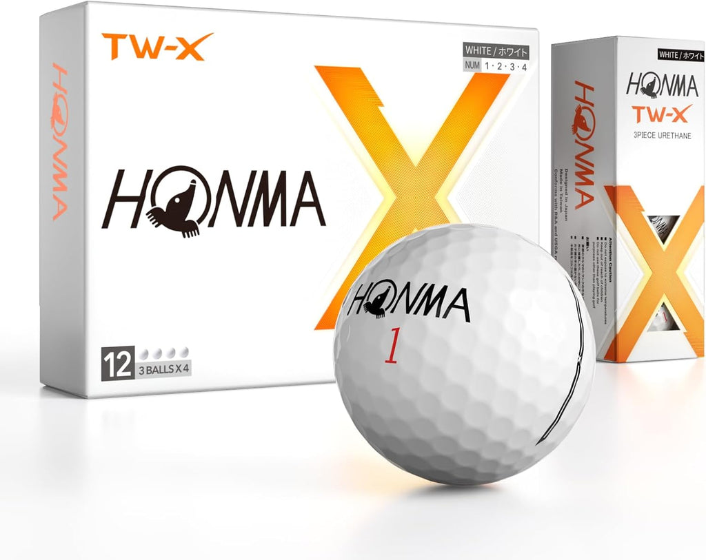 TW-X & TW-S Tour Golf Balls, 3-Piece, White & Yellow, 1 Dozen | Precision Spin Control • Long Distance • Soft Feel • Stable Flight • for Moderate to Fast Swing Speeds
