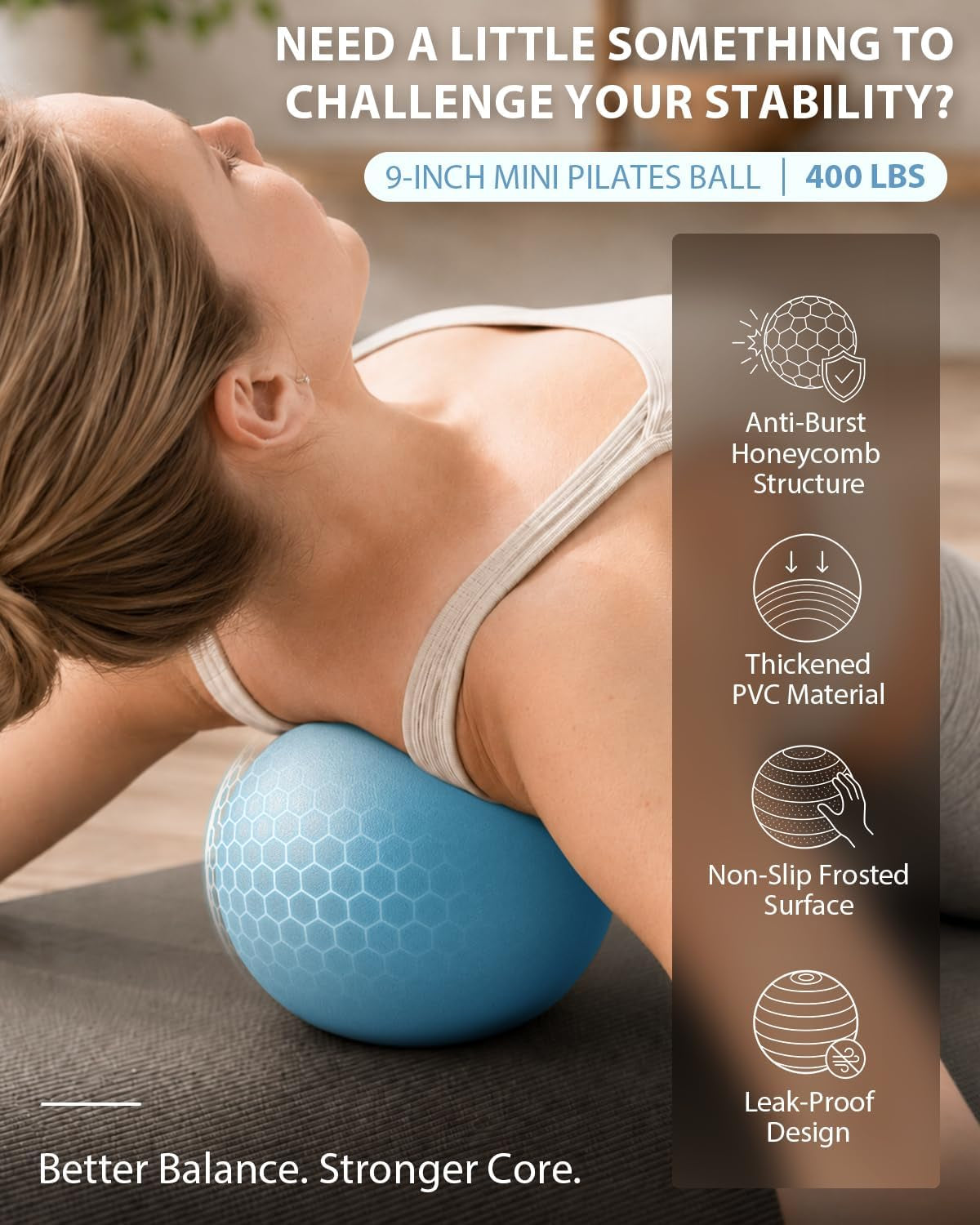 Pilates Ring Set 14" Magic Circle, 9" Mini Ball, Resistance Bands | Foam-Padded Fiberglass Pilates Ring, 400 Lb Anti-Burst Ball, Fabric Bands, Guide, Bag, Pilates Equipment Kit for Home Workout