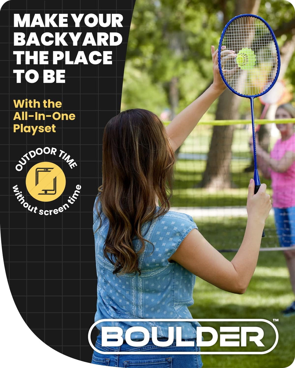 Portable Badminton Pickleball Net - Foldable/Extendable Poles for Multiple Sports Heights (UP to 5 Ft) - Ideal for Tennis, Pickleball, Soccer Tennis - Easy Setup