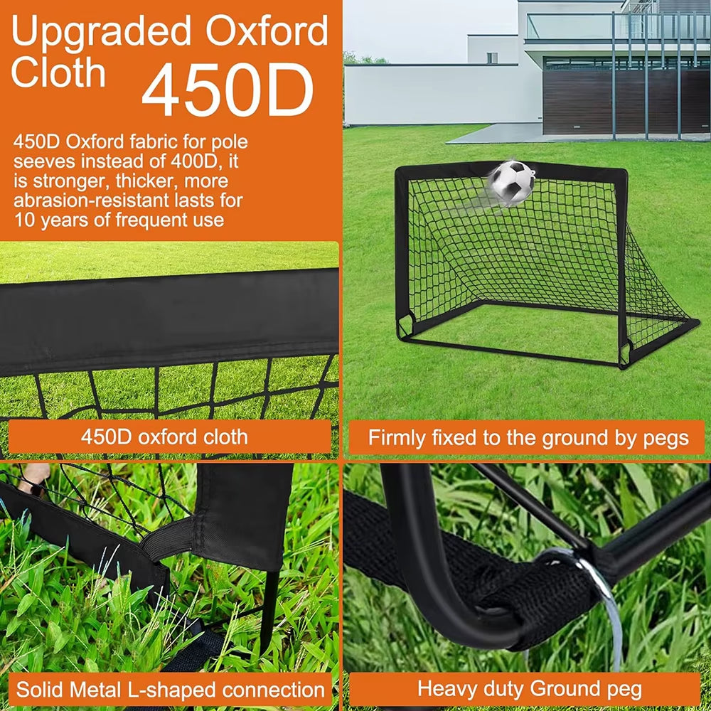Soccer Goals for Backyard Set 2Pcs Portable Training Football Net Indoor and Outdoor Children’S Football Match Door Frame