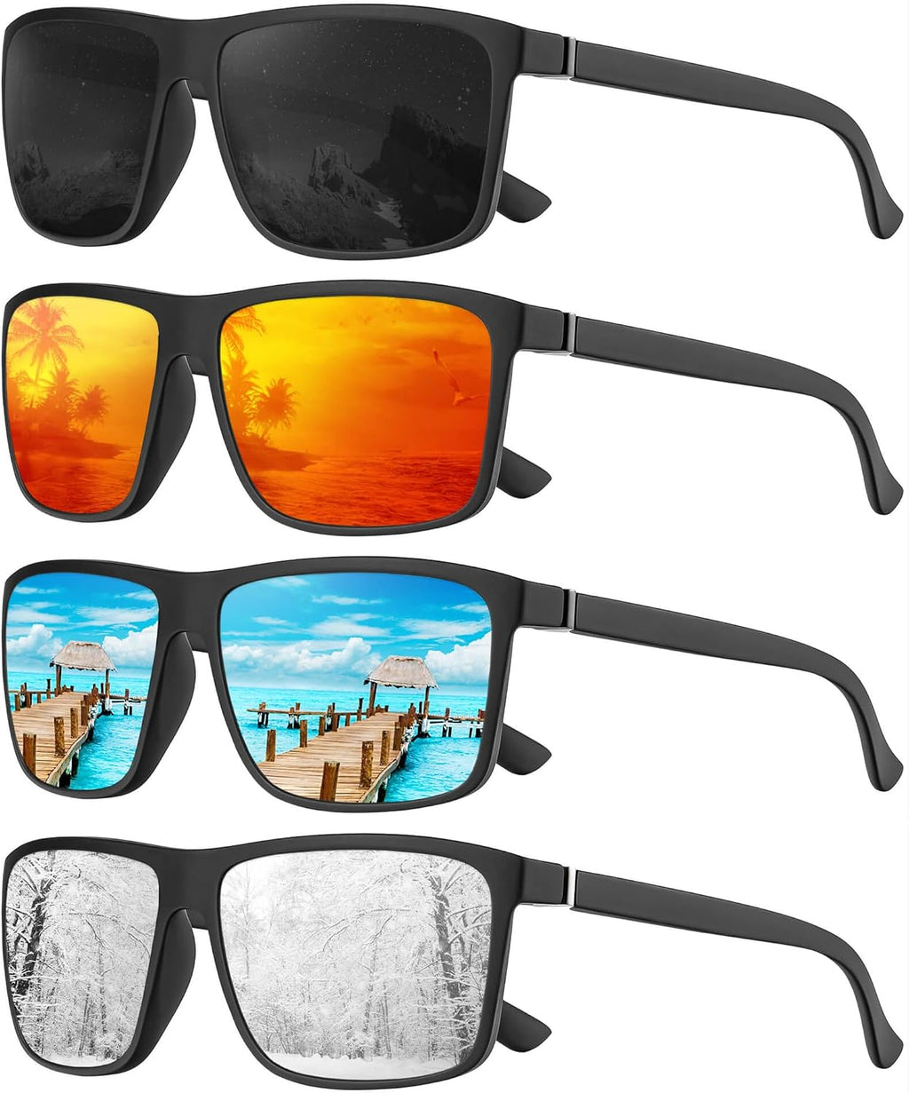 Polarized Mens Sun-Glasses Sunglasses-Men : Classic Sunglasses with UV Protection for Fishing Driving Golf