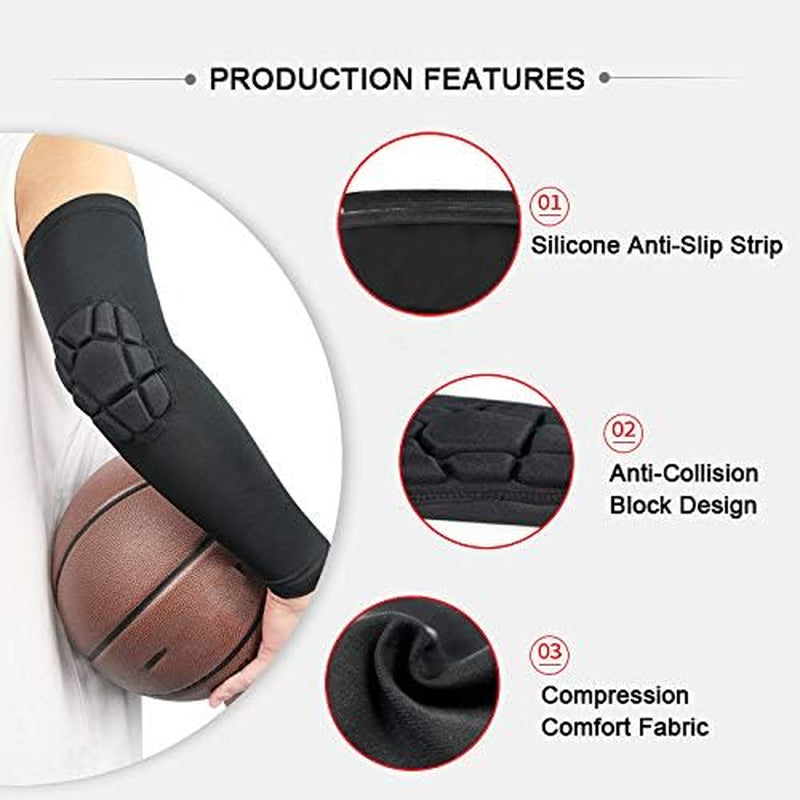 2PCS Padded Elbow Sleeves Compression Arm Protective Support