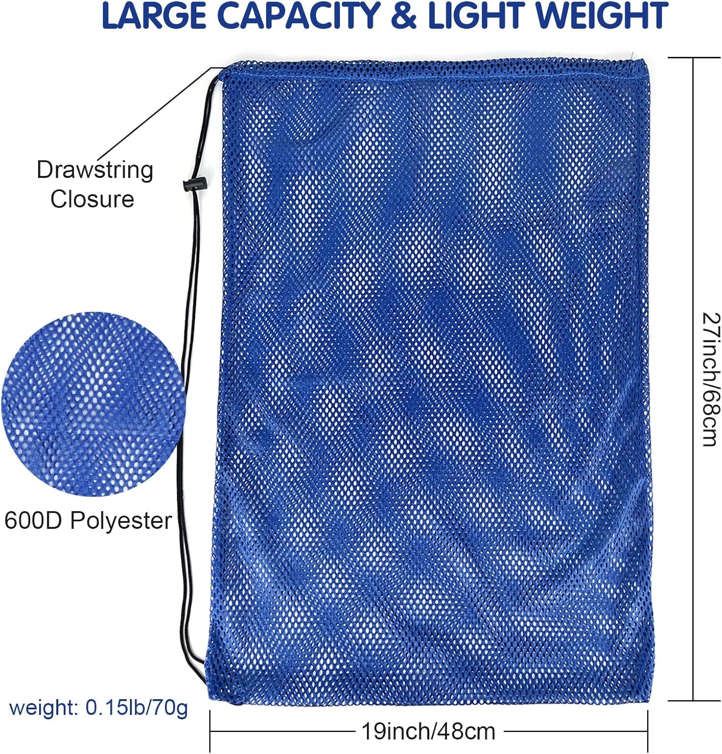 3 Pack Mesh Gear Bag Oversized 19" X 27" for Snorkel Scuba Swim Dive Gear Oversi