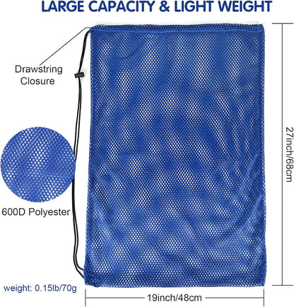 3 Pack Mesh Gear Bag Oversized 19" X 27" for Snorkel Scuba Swim Dive Gear Oversi