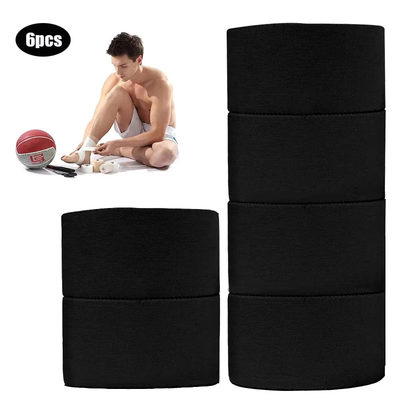 6Pcs Athletic Tape Boxing Adhesive Sport Tape Cotton White Injury Taping 2.5/3.8Cm Elastic Adhesive Bandage for Ankles