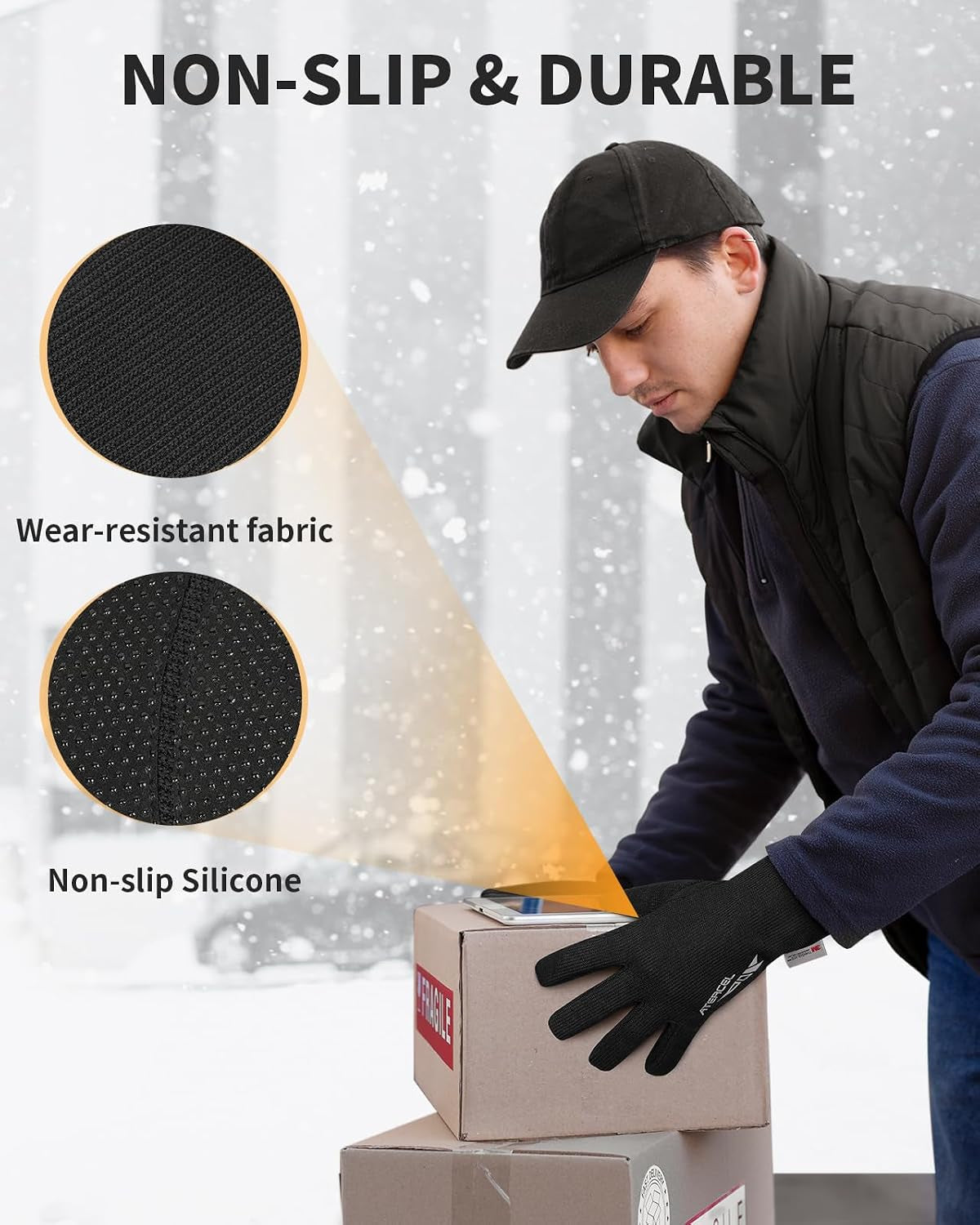 3M Thinsulate Winter Gloves Men Women, Waterproof Thermal Cold Weather Gloves, Touchscreen Snow SKI Skating Gloves