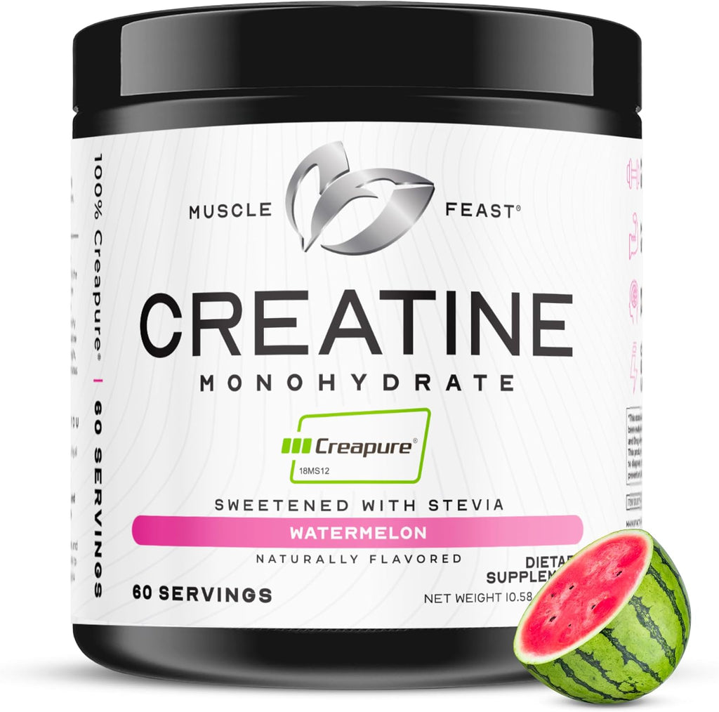 Creapure Creatine Monohydrate Powder, Watermelon (300G) | Vegan, Non-Gmo, Keto Friendly Mass Gainer, Muscle Recovery Supplement & Trusted Creatine for Muscle Growth, Creatine Powder