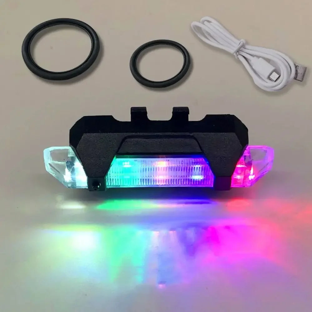 USB Rechargeable City Mountain Bike Bicycle Light Waterproof Colorful Bike Light Flashing Safety Lights Bicycle Lights