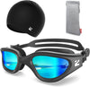Swim Goggles Adult, G1 Air Unisex No Leak Anti-Fog with Swim Cap | UV400 Protection, Wide Panoramic View, Soft Silicone Gasket