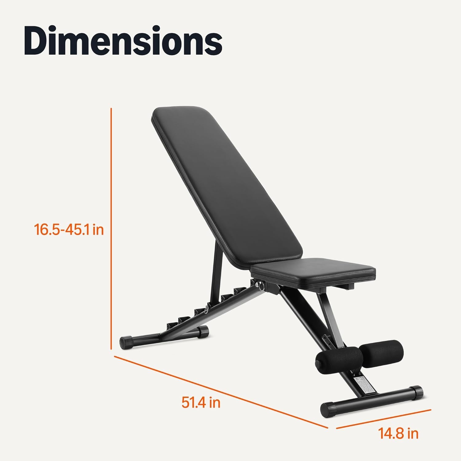 Adjustable Workout Weight Bench Press, Foldable for Home Gym, Supports up to 660 Pounds, Black