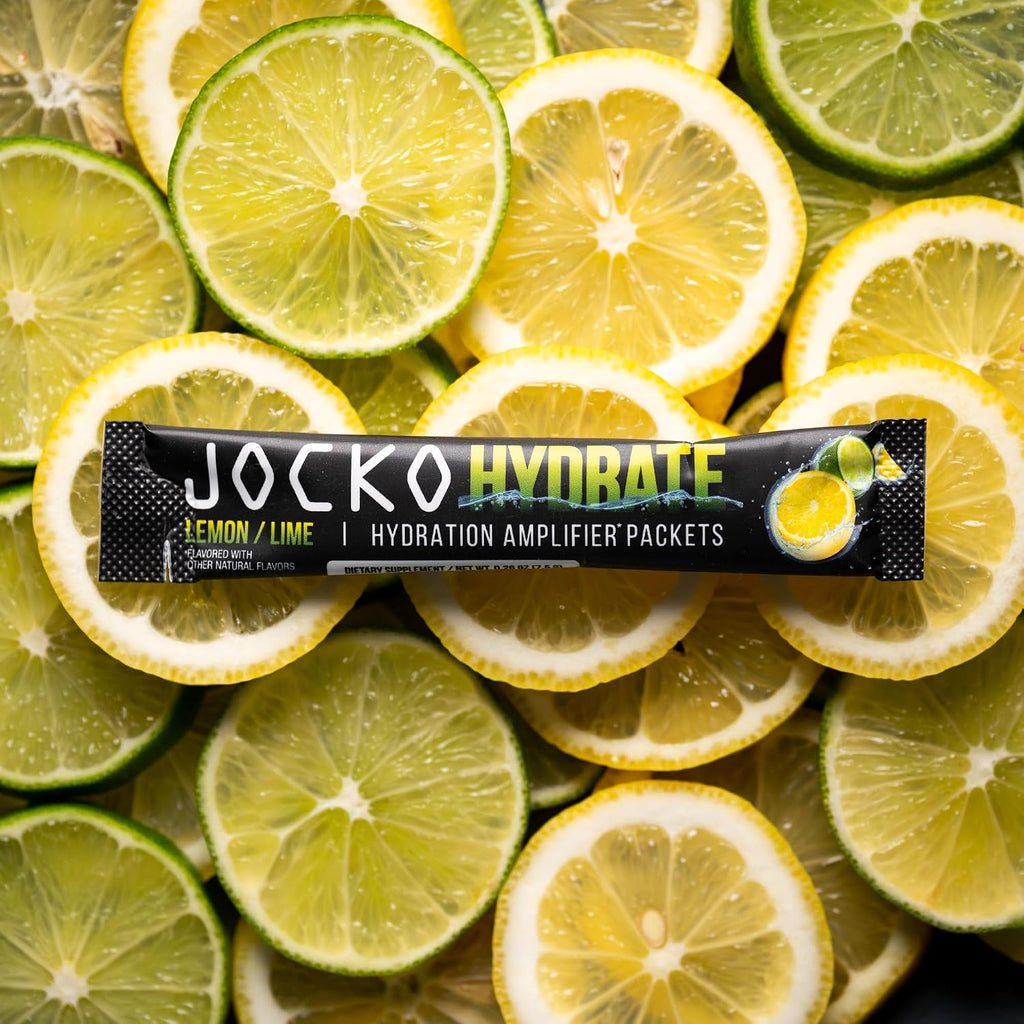 Hydrate Electrolytes Powder Packets Low Sugar - Hydration Amplifier Packets for Recovery, Dehydration, & Exercise - with Vitamins B6, B12 & C (16 Packets) Lemon Lime