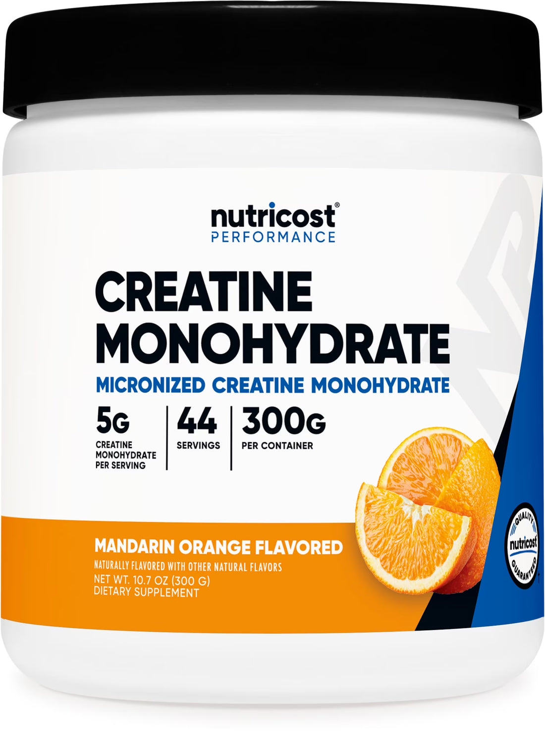 Creatine Monohydrate Powder Mandarin Orange Flavored, 300 Grams - (5 Grams per Serving)