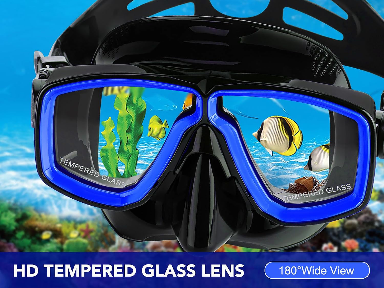 Snorkeling Gear for Adults with Bag Anti-Fog Snorkel Sets for Travel | Anti-Leak Diving Mask with Flippers,Professional Scuba Diving Gear with Earplugs