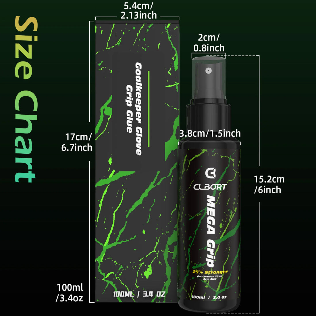 Clbort Goalkeeper Glove Grip Spray, MSDS Certified Goalie Glove Glue, 100Ml