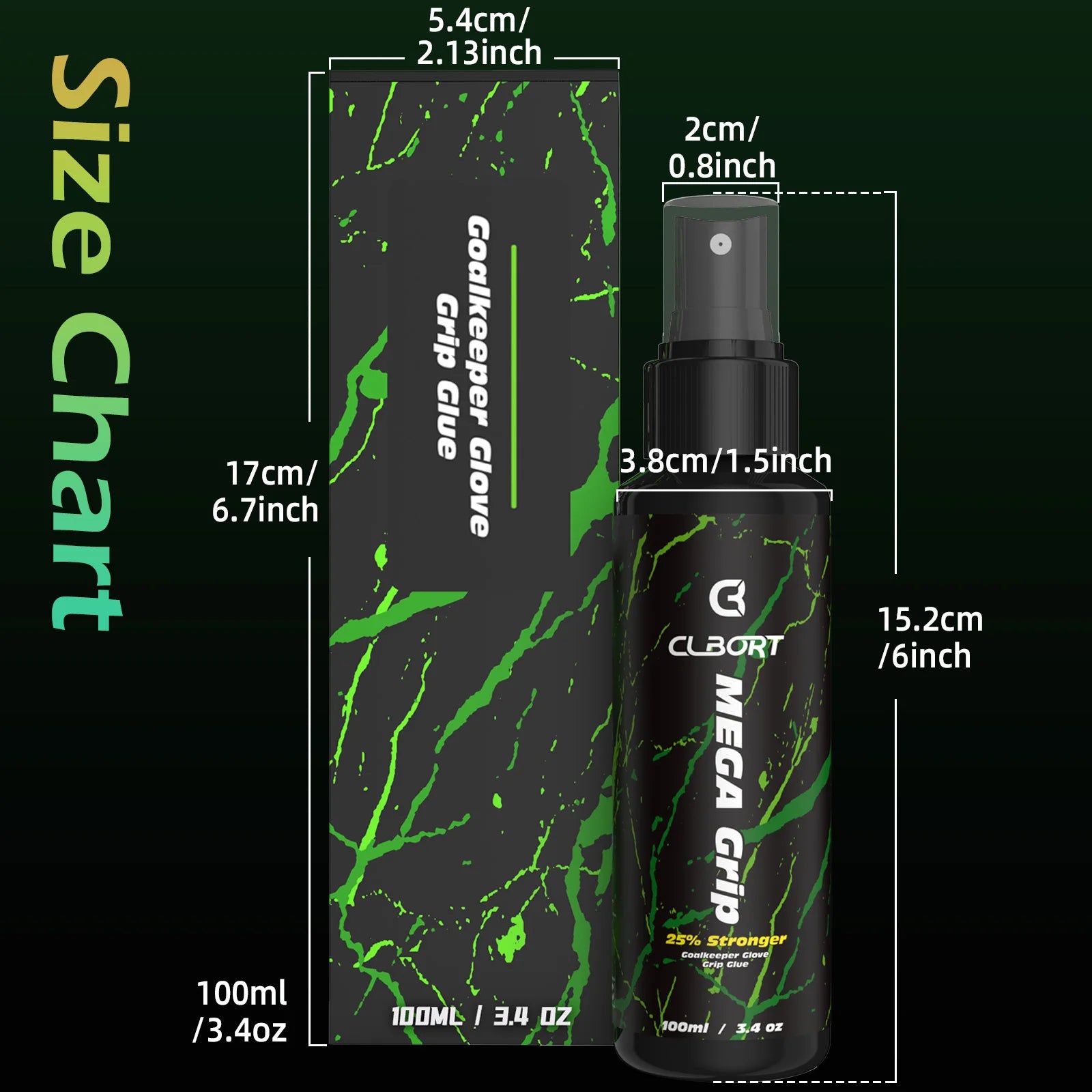 Clbort Goalkeeper Glove Grip Spray, MSDS Certified Goalie Glove Glue, 100Ml