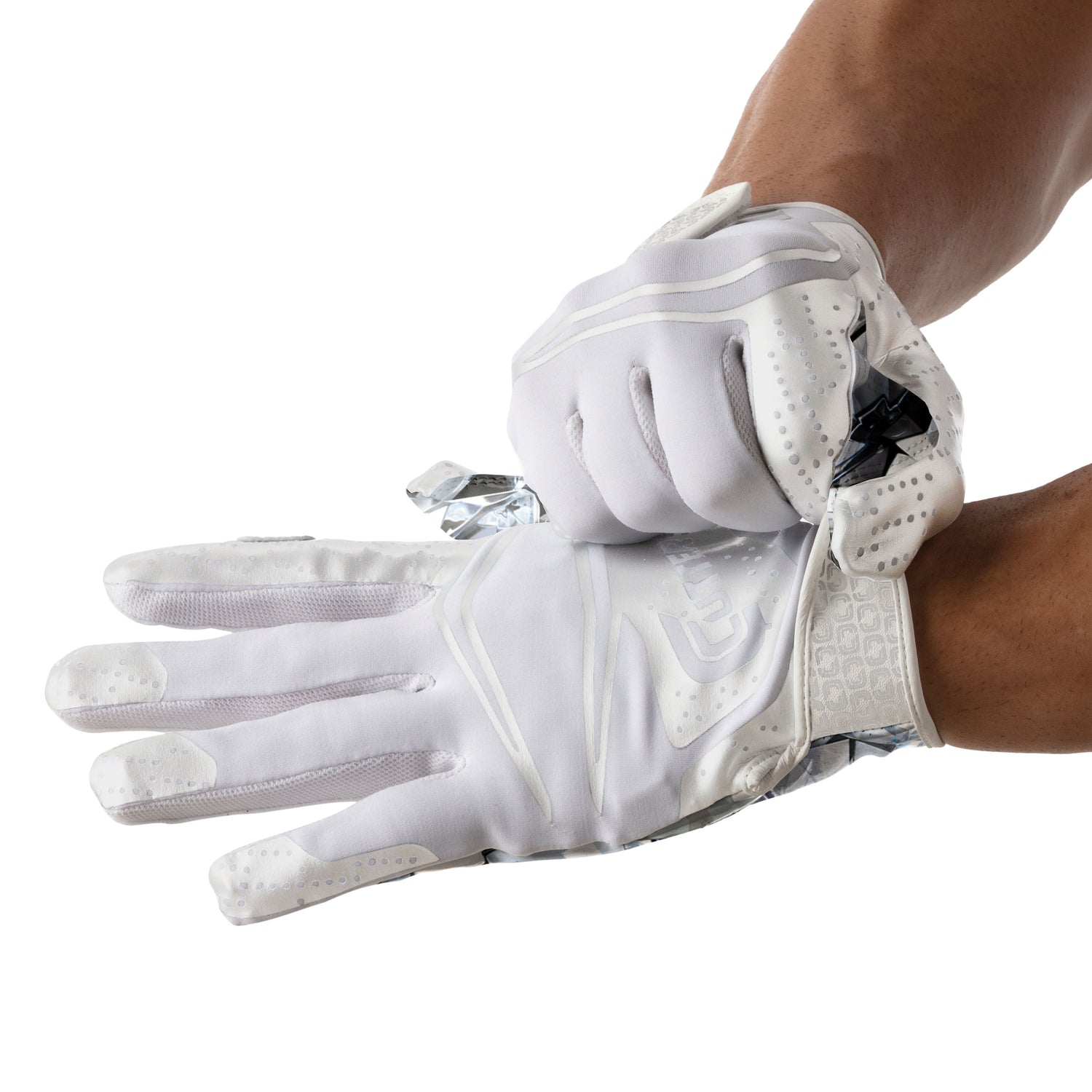 , Game Day Elite Football Receiver Gloves, Youth, L/XL, White Diamond