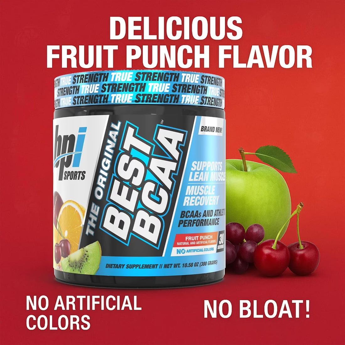 Best BCAA Powder, Fruit Punch, 10.58 Oz, 30 Servings, Amino Acids for Muscle Recovery