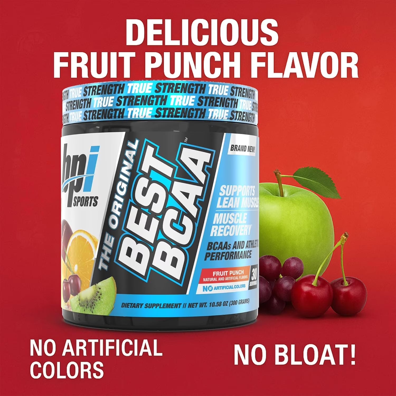 Best BCAA Powder, Fruit Punch, 10.58 Oz, 30 Servings, Amino Acids for Muscle Recovery
