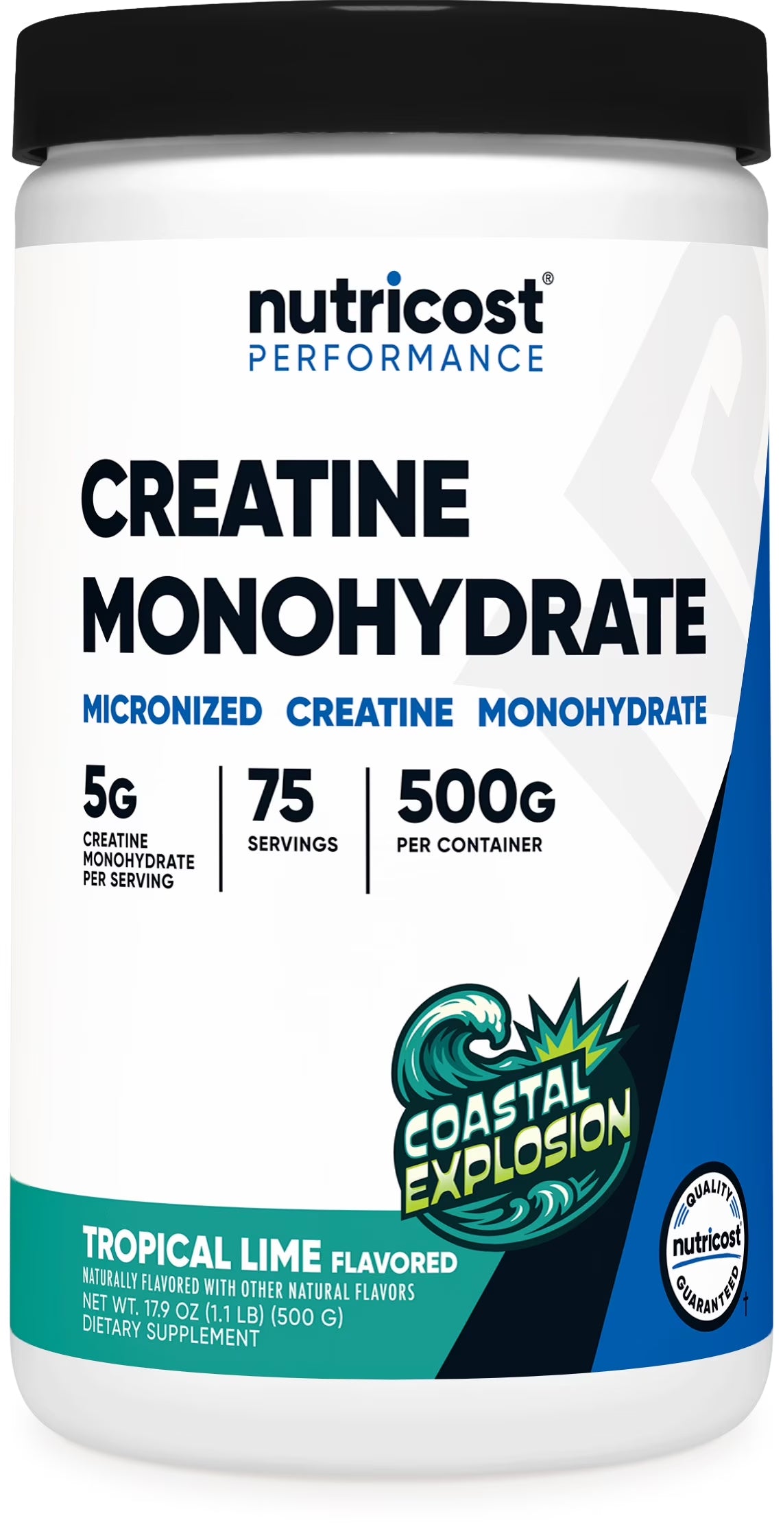 Creatine Monohydrate Powder (Coastal Explosion, 500 Gram) - Micronized Creatine Supplement - Vegan, Gmo-Free, Gluten Free