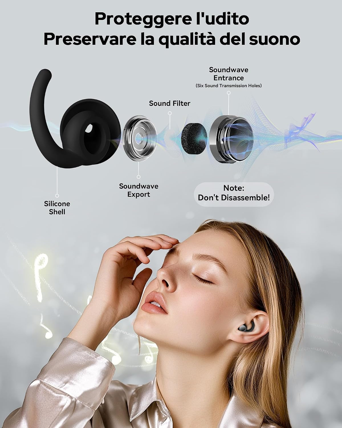 Silicone Ear Plugs for Sleeping, Soft Reusable Noise Canceling Earplugs for Snoring, Travel, Work, Swimming, 1 Pairs with Storage Case