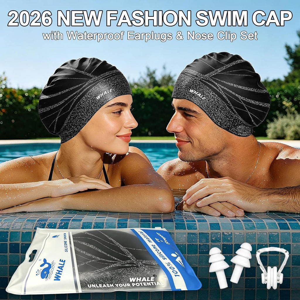 Extra Large Swim Cap Designed for Men and Women with Thick, Long Hair, Hair Extensions or Afro-Textured Hair Long-Hair Swim Cap Highly Waterproof to Keep Hair Dry