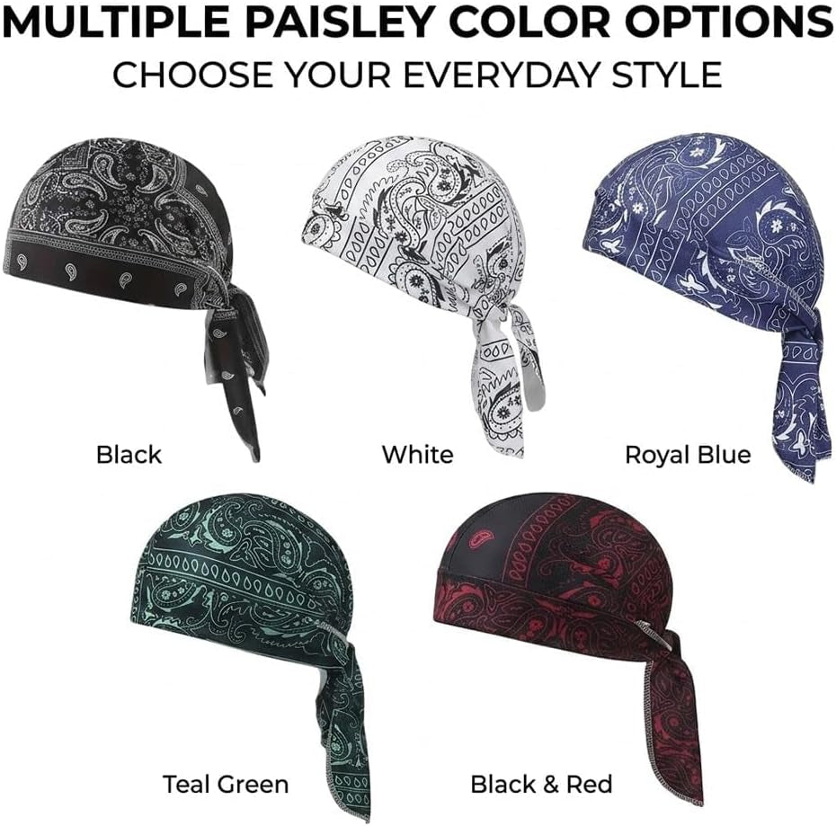 Elastic Cycling Sports Cap Skull Caps Bandana Stretch Cooling Headscarf Paisley Cool Helmet Wrap Pirate Scarves Hat