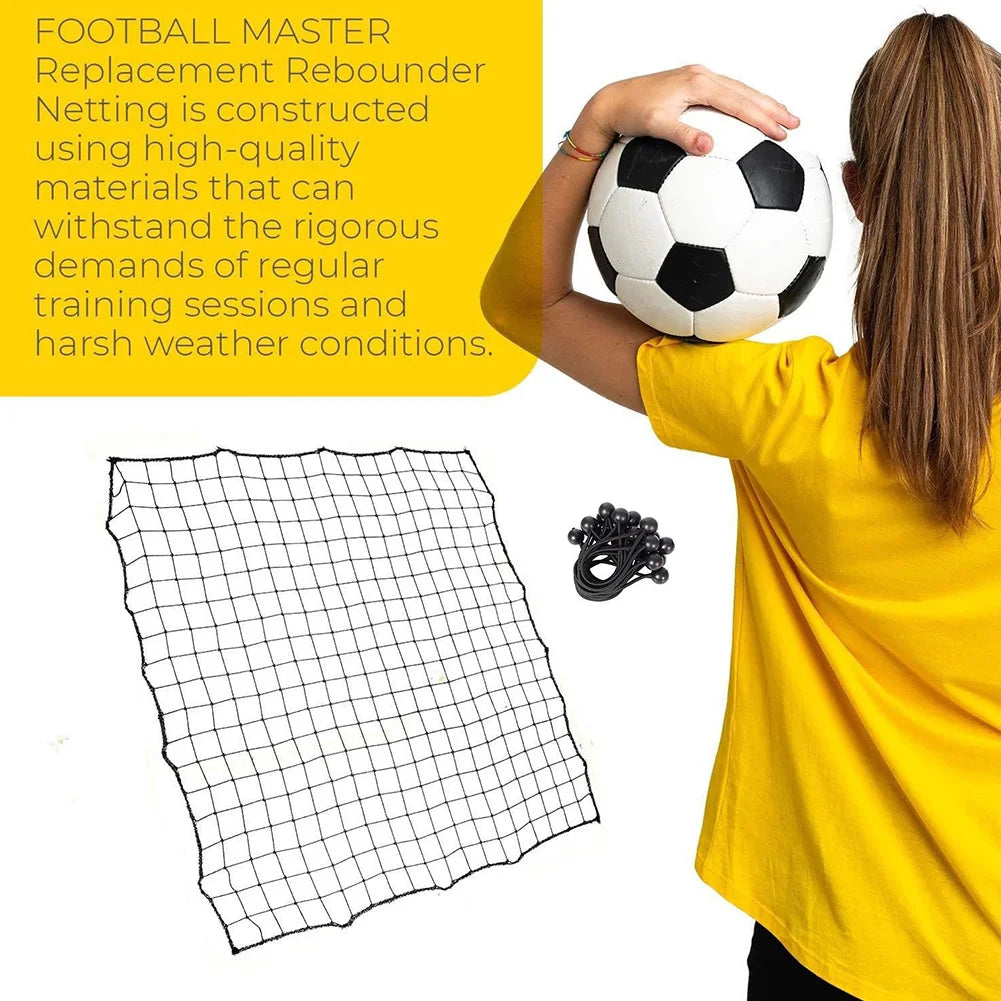 Soccer Rebounder Net with 20 Elastic Ropes Kickback Football Practice Net Target Goal Rebound Net Beginner Training Aid