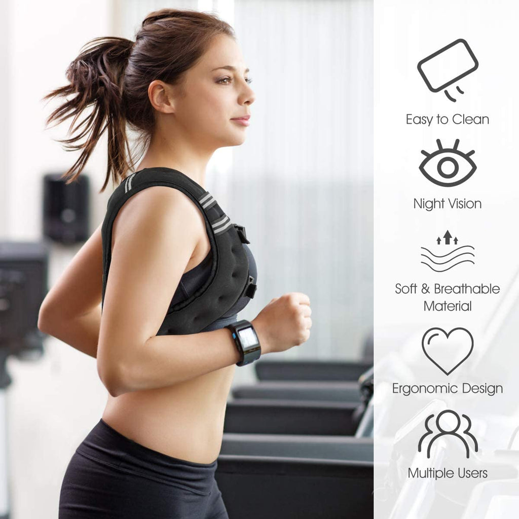 Weighted Vest for Women Men Kids, 16Lb/20Lb/30Lb Body Weight Vests with Reflective Stripe, Adjustable Weight Loss Workout Equipment for Fitness, Strength Training, Running, Walking, Jogging