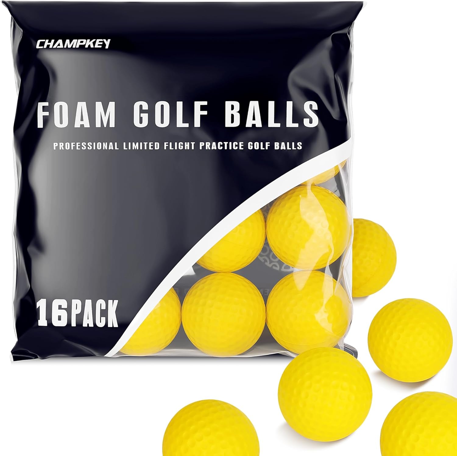 Practice Foam Golf Balls - 16 or 32 Pack | Limited Flight, True Spin and Feel Training Balls