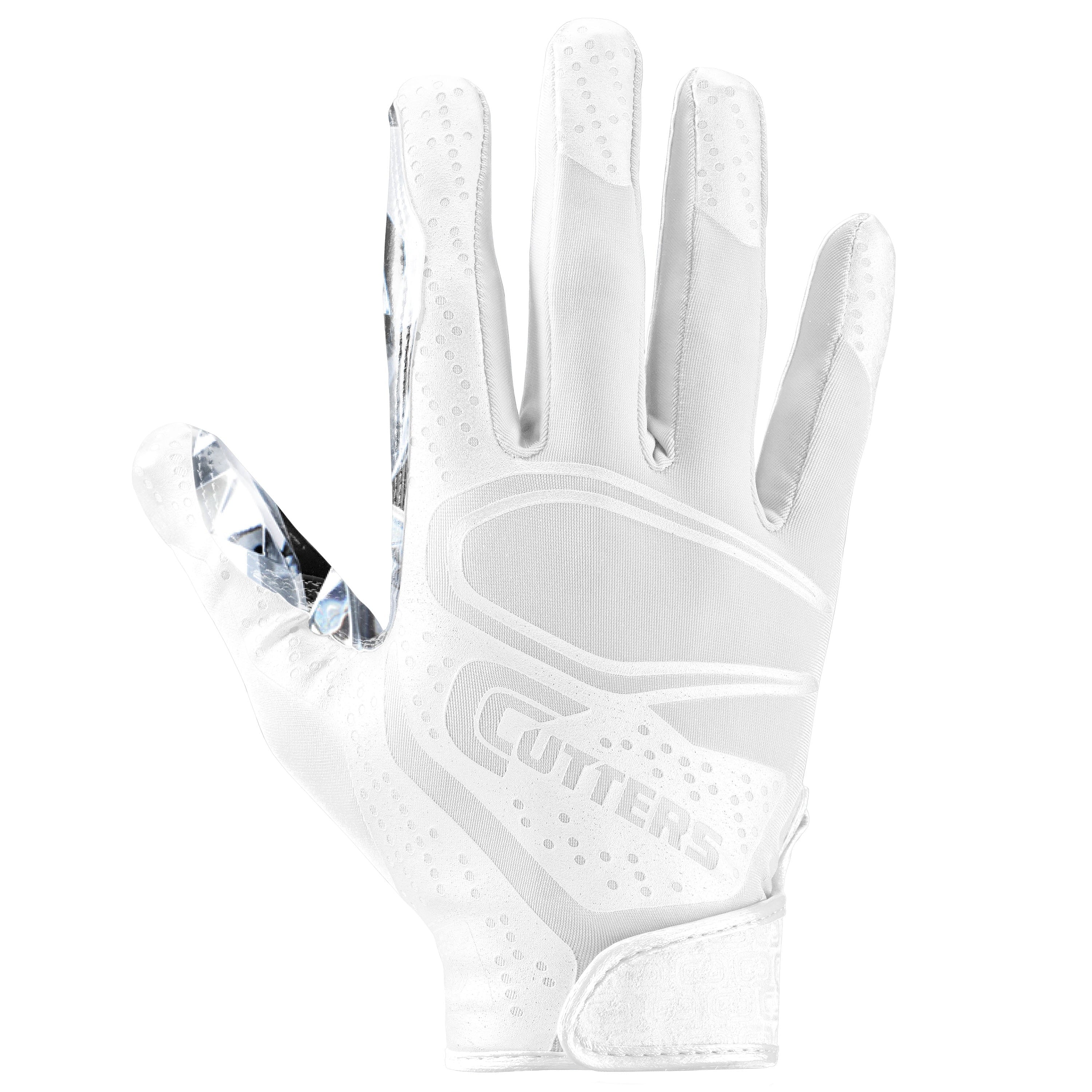 , Game Day Elite Football Receiver Gloves, Youth, L/XL, White Diamond