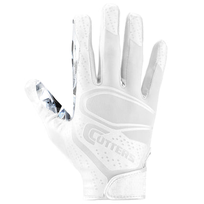 , Game Day Elite Football Receiver Gloves, Youth, L/XL, White Diamond