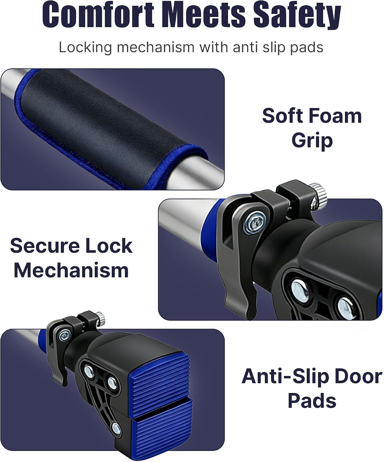 Pull up Bar for Doorway Chin up Bar, No Screws Door Frame Width Locking Adjustable 72-97Cm (28-38 In) Body Fitness Training Equipment, Strength Training Pull-Up Bars for Home Gym, Max Load 440Lb