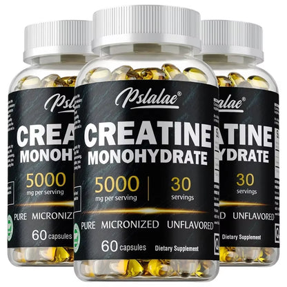 Creatine Monohydrate - Boost Muscle Strength, Promote Muscle Growth, Improve Athletic Performance, Vegetarian, Gluten-Free