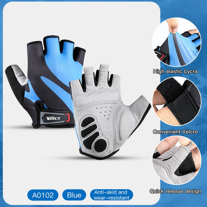 Half Finger Cycling Gloves Summer Bicycle Gloves Shock-Absorption Breathable Mountain Bike MTB Gloves Cycling Accessories