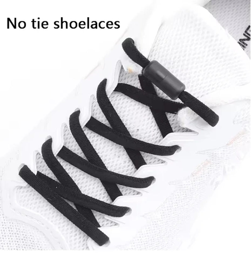 Elastic No Tie Shoelaces Semicircle Shoe Laces for Kids and Adult Sneakers Shoelace Quick Lazy Metal Lock Laces Shoe Strings