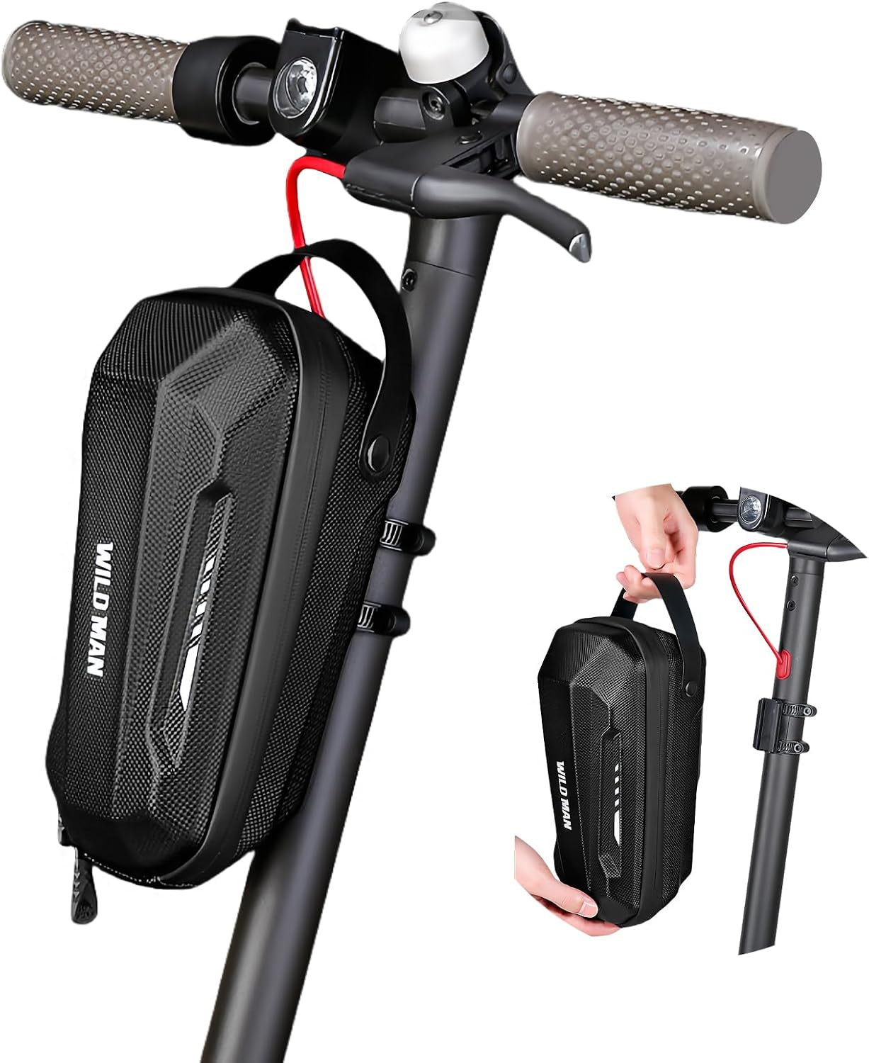 Scooter Storage Bag, 2L Large Capacity Scooter Handlebar Bag, EVA Handlebar Waterproof Front Bag for Carrying Phone, Wallet, Repair Tools, Charger Tools