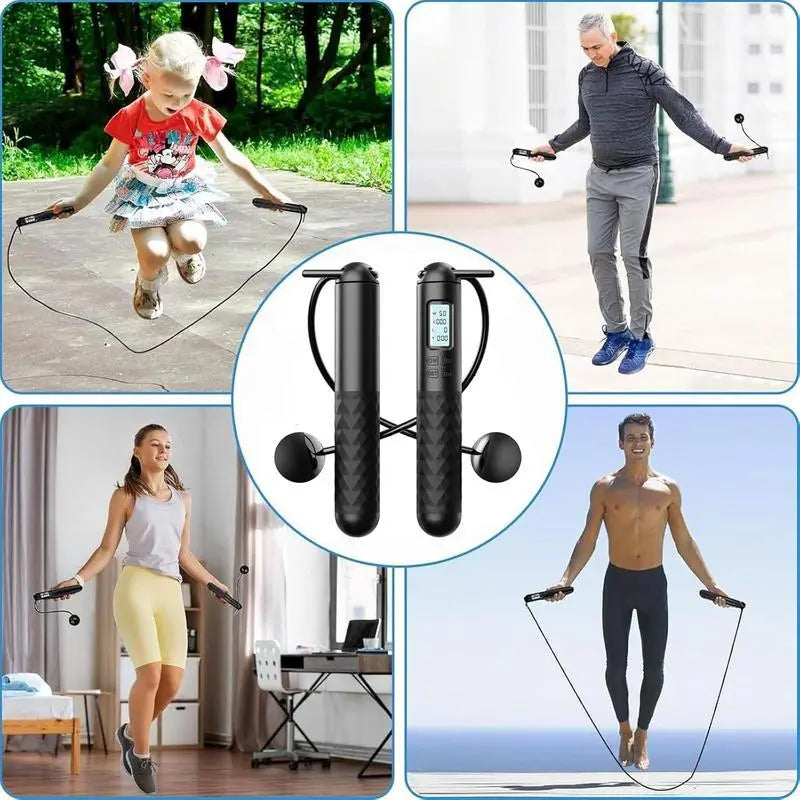 Smart Gravity Ball Jump Rope - Cordless Skipping with Digital Counter, Adjustable Weight for Home/Gym Workouts,Parent-Child Interaction, Valentine&