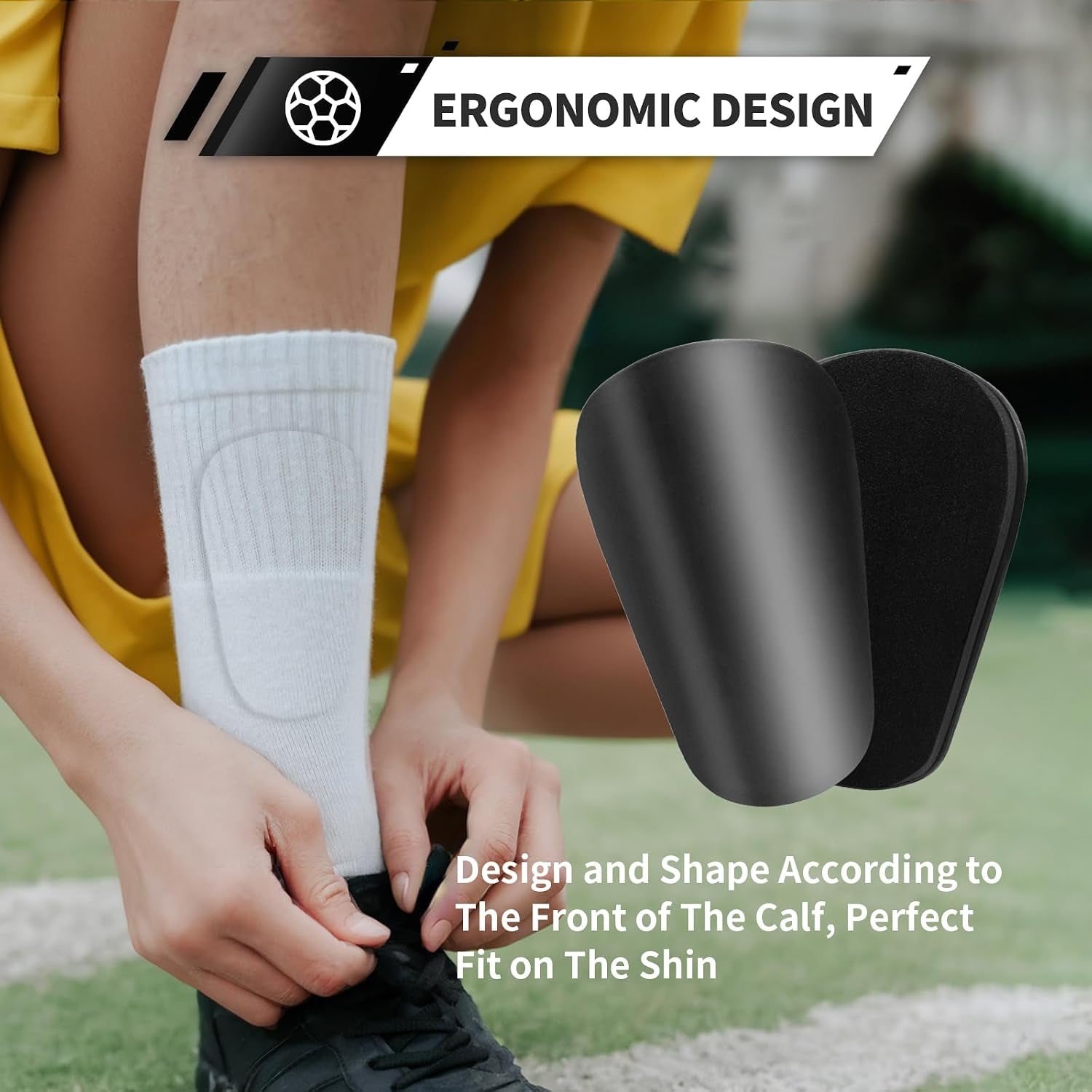 Extra Mini Soccer Shin Guards for Toddler, Kids, Youth & Adults | Ultra Lightweight Insert Small Shin Pads, Boys Girls Men Women, Shock-Absorbing Protection, 3.7×2.4 In, Training & Matches