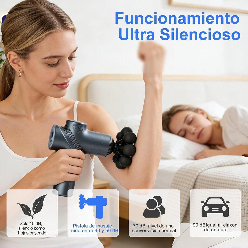 Massage Gun Deep Tissue Mini Muscle Back Massager for Pain Relief | Silent Mini Muscle Massager with 9 Massages Heads Birthday Gifts for Men Women Dad Him (Blue)