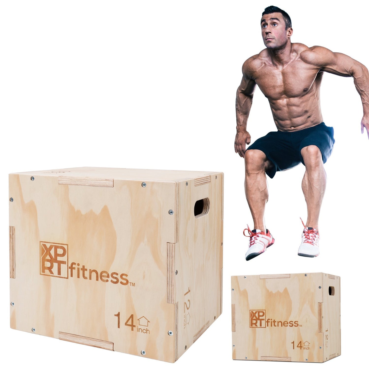 XPRT Fitness Plyo Jump Box Exercise Training Box Crossfit HIIT, 16X14X2