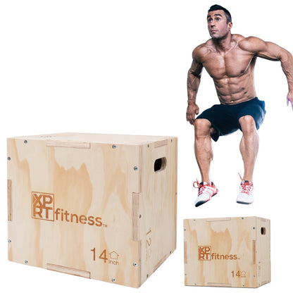 XPRT Fitness Plyo Jump Box Exercise Training Box Crossfit HIIT, 16X14X2