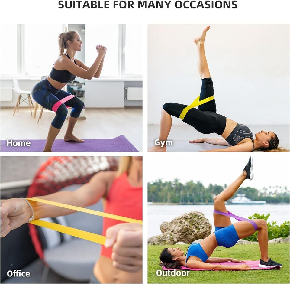 Resistance Loop Exercise Bands, Resistance Bands Exercise Bands for Home Fitness, Stretching, Strength Training, Physical Therapy,Elastic Workout Bands for Women Men Kids, Set of 5