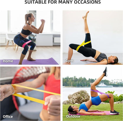 Resistance Loop Exercise Bands, Resistance Bands Exercise Bands for Home Fitness, Stretching, Strength Training, Physical Therapy,Elastic Workout Bands for Women Men Kids, Set of 5