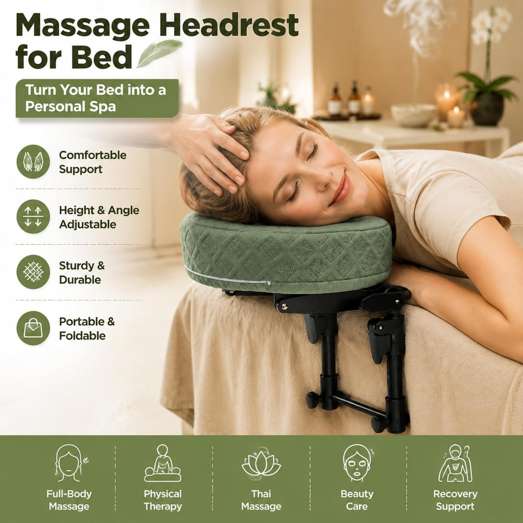 Massage Headrest for Bed,Adjustable Massage Head Holder,Home Massage Kit
