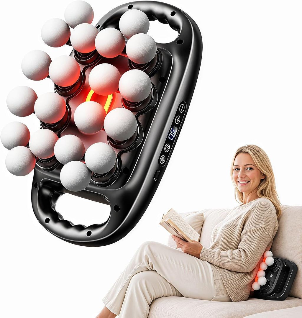 20-Head Dual Handle Massage Gun | 3 Modes 30 Speeds, Quiet Deep Tissue, Electric Muscle Relaxer, for Back Neck Shoulder Leg, for Athletes and Office