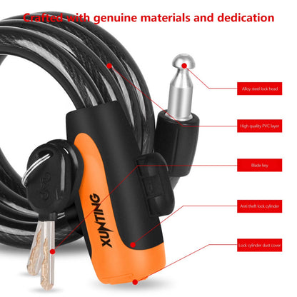 Bike Chain Lock,Heavy Duty Anti-Theft Bicycle Chain Lock,3.28 Ft Security Bike Locks with 2 Keys,Waterproof Lock Chain for Bike,Bicycle,Scooter,Motorcycle,Door,Gate,Fence